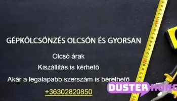 Gyorsbérlés Gépkölcsönző - Szerszámbérlés és gép bérlés - Jókai U. 133
