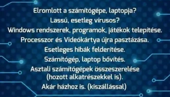 Számítógép, Laptop és Tv szervíz - Juhász Gyula Út 10/b