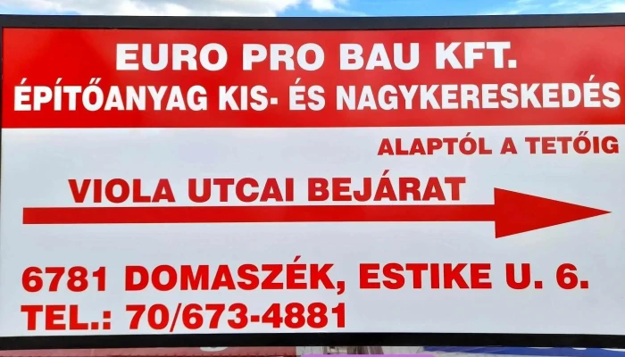 Euro Pro Bau Kft Domaszéki Tüzéptelep (Tűzép és építöanyag kereskedés) - Estike Út 6