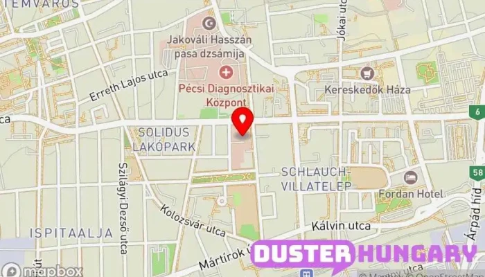 térkép Gyermekgyógyászati Klinika Gyermekkórház ban Pécs
