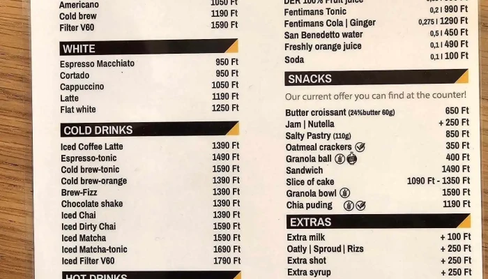 Ivy Coffee -  Menu - Budapest