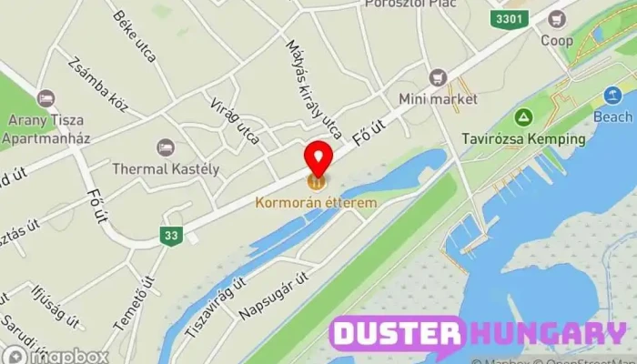 térkép Kormorán étterem Étterem ban Poroszló