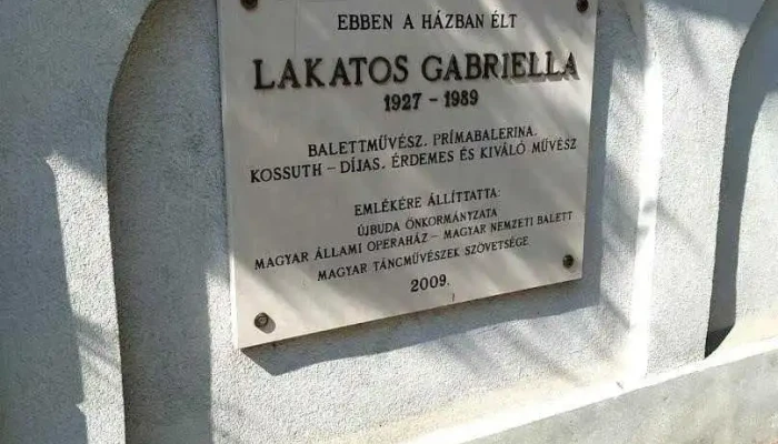 Lakatos Gabriella emléktábla - Budapest