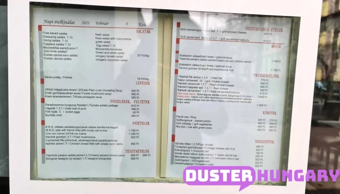 River Gyorsetterem Menu - Budapest