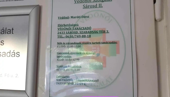 Sárosdi Védőnői Szolgálat - Szabadság Tér 3