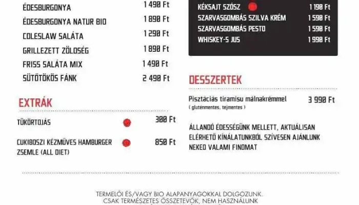Steak Trezor -  Menu - Budapest