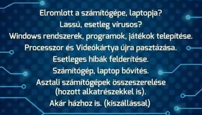 Számítógép, Laptop és Tv szervíz - Juhász Gyula Út 10/b